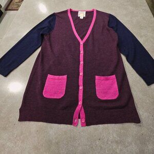 CLEMENTS RIBEIRO POP Pure Merino Wool Long Sleeves Cardigan -  Size Medium